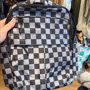 Checkered Black and Gray Backpack